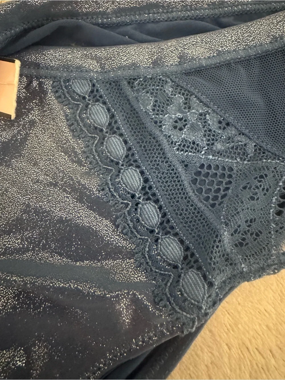 Victoria's Secret Blue Hiphugger Panties SIZE SMALL SEXY GLITTER SPARKLE NEW